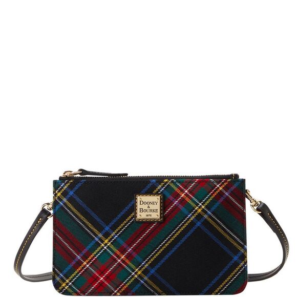 Dooney & Bourke Handbags - Dooney & Bourke Tartan Large Bella Crossbody Shoulder Bag - Black